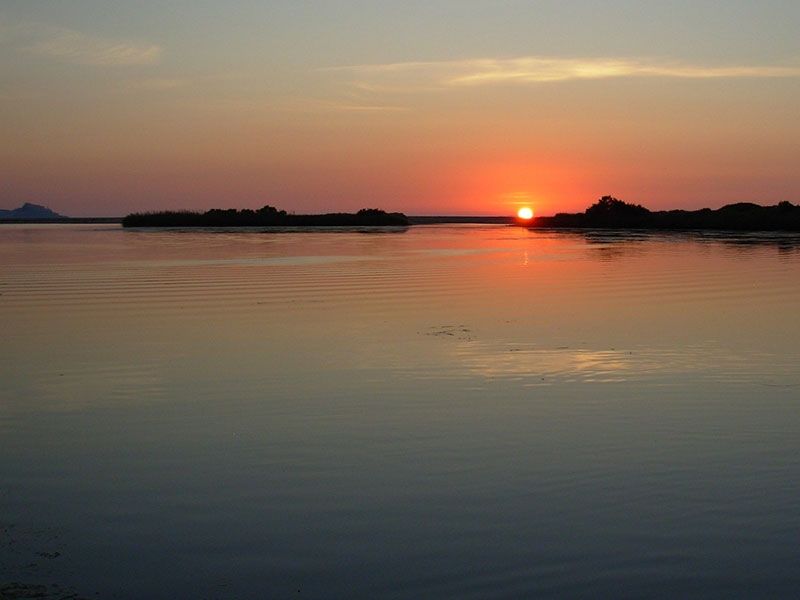 Valledoria - la foce del Coghinas al tramonto