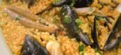 Fregula mussels and razor clams