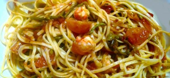 LINGUINE DI ASPARAGI E GAMBERI