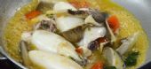 Antunna squid with mushrooms and tomatoes