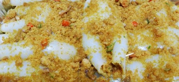 Squid stuffed baked